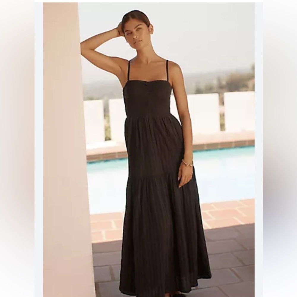 Mallorca Smocked Cover-Up Maxi Dress small